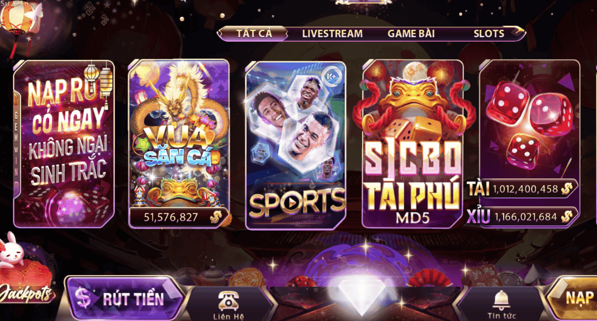 Giao diện sảnh cược K+ sports V8 Club đơn giản dễ dàng thao tác