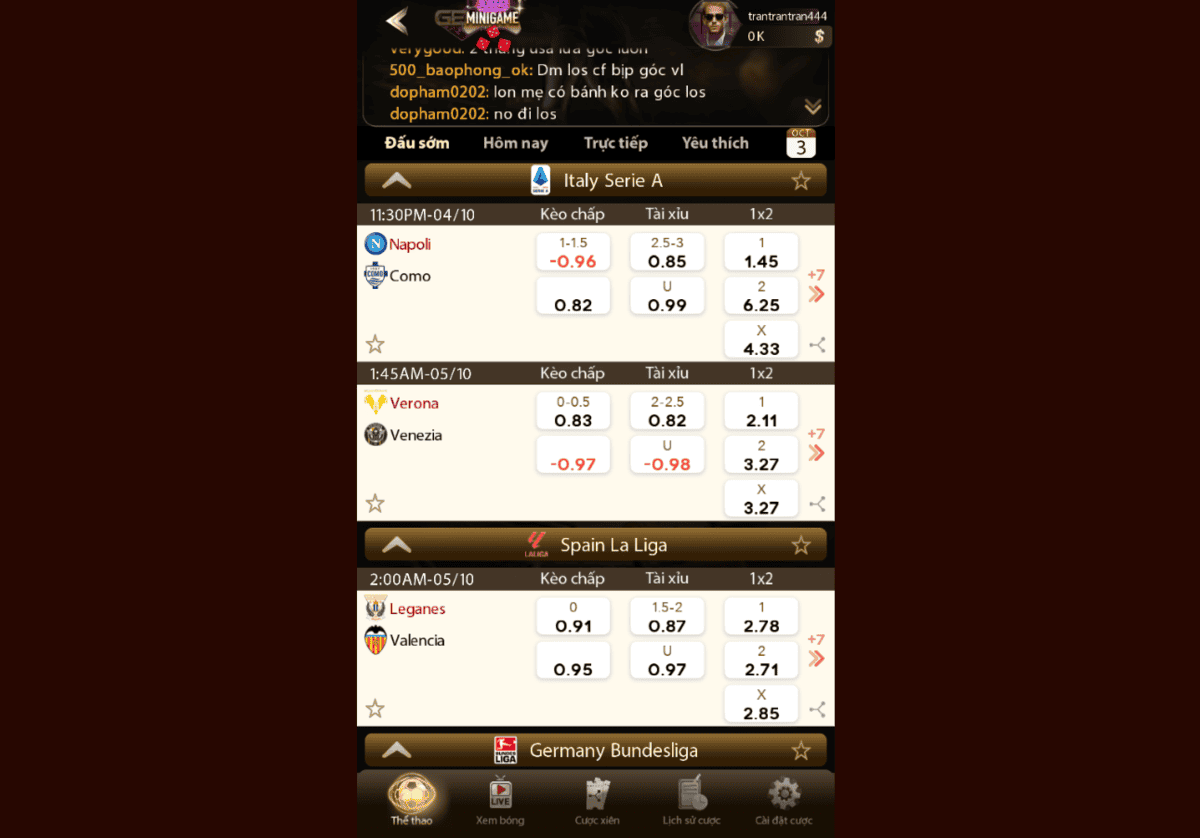 Xem trực tiếp các trận đấu và đặt cược ngay tại cổng game V8 Club